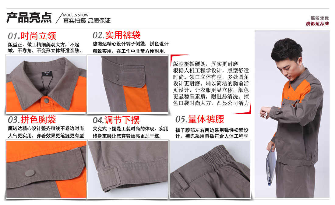 工作服賣點及小細節(jié)展示圖
